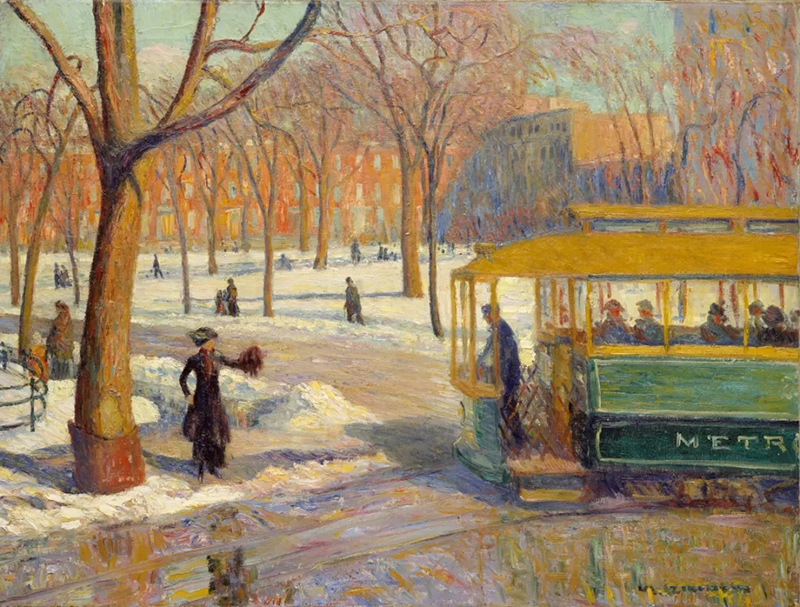 威廉·格拉肯斯世界名画《绿色汽车》